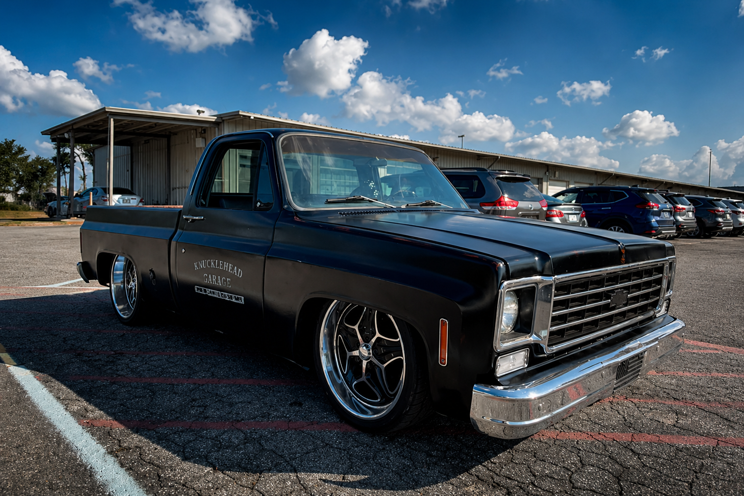 Black truck after body paint repair