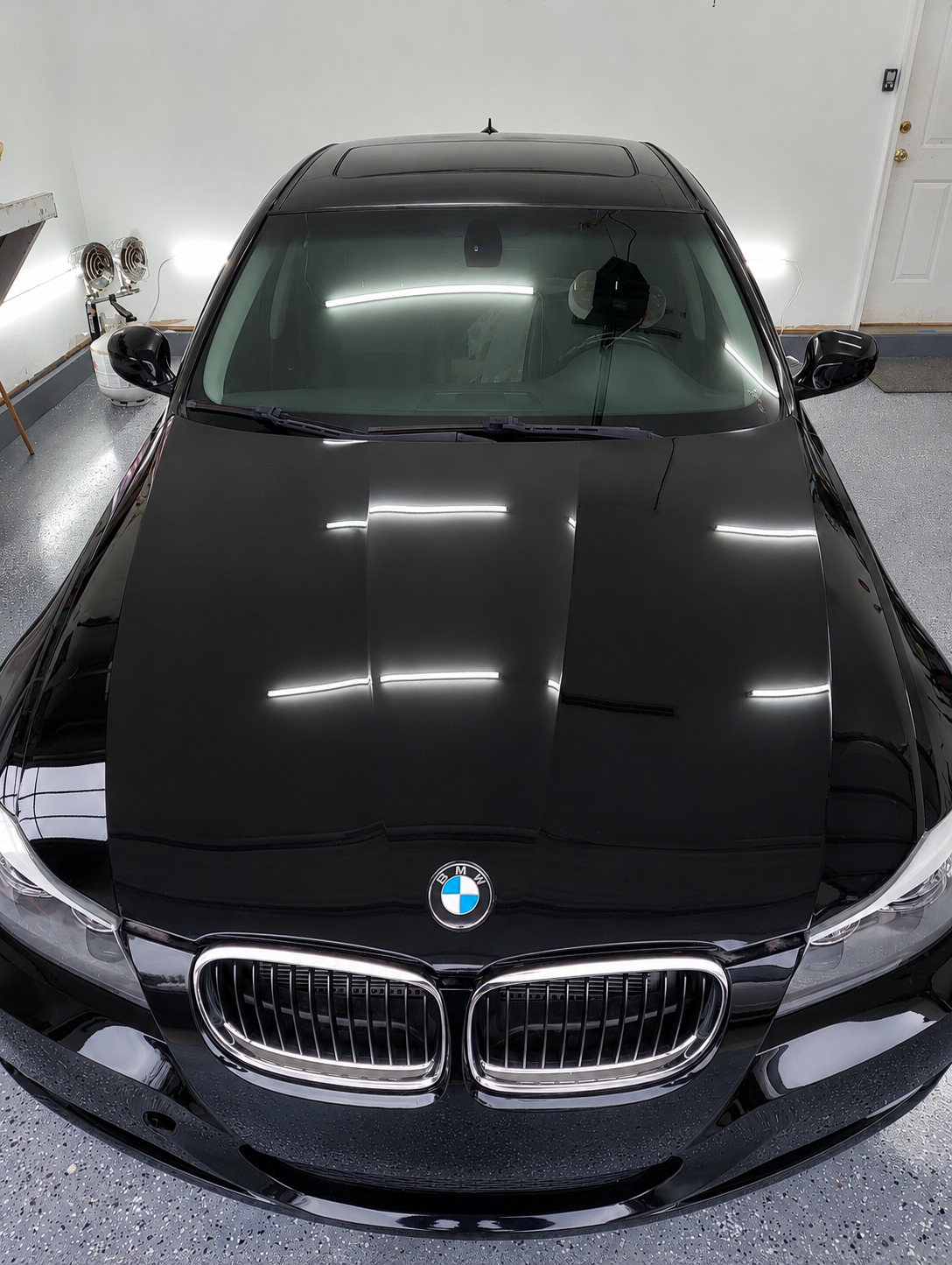 BMW hood after body paint repair