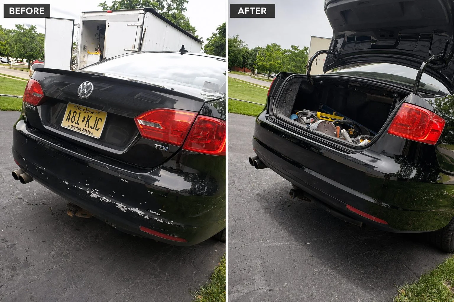 Volkswagen wheel repair before and after