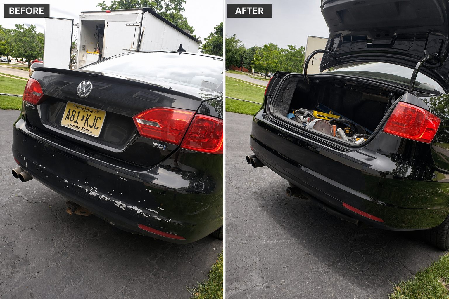 Volkswagen wheel repair before and after