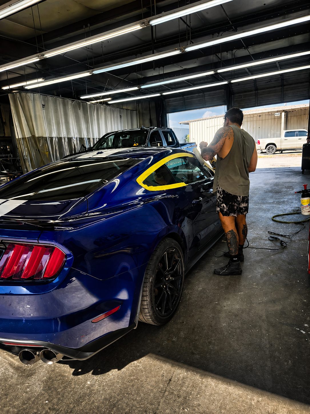 Mustang with completed window tint
