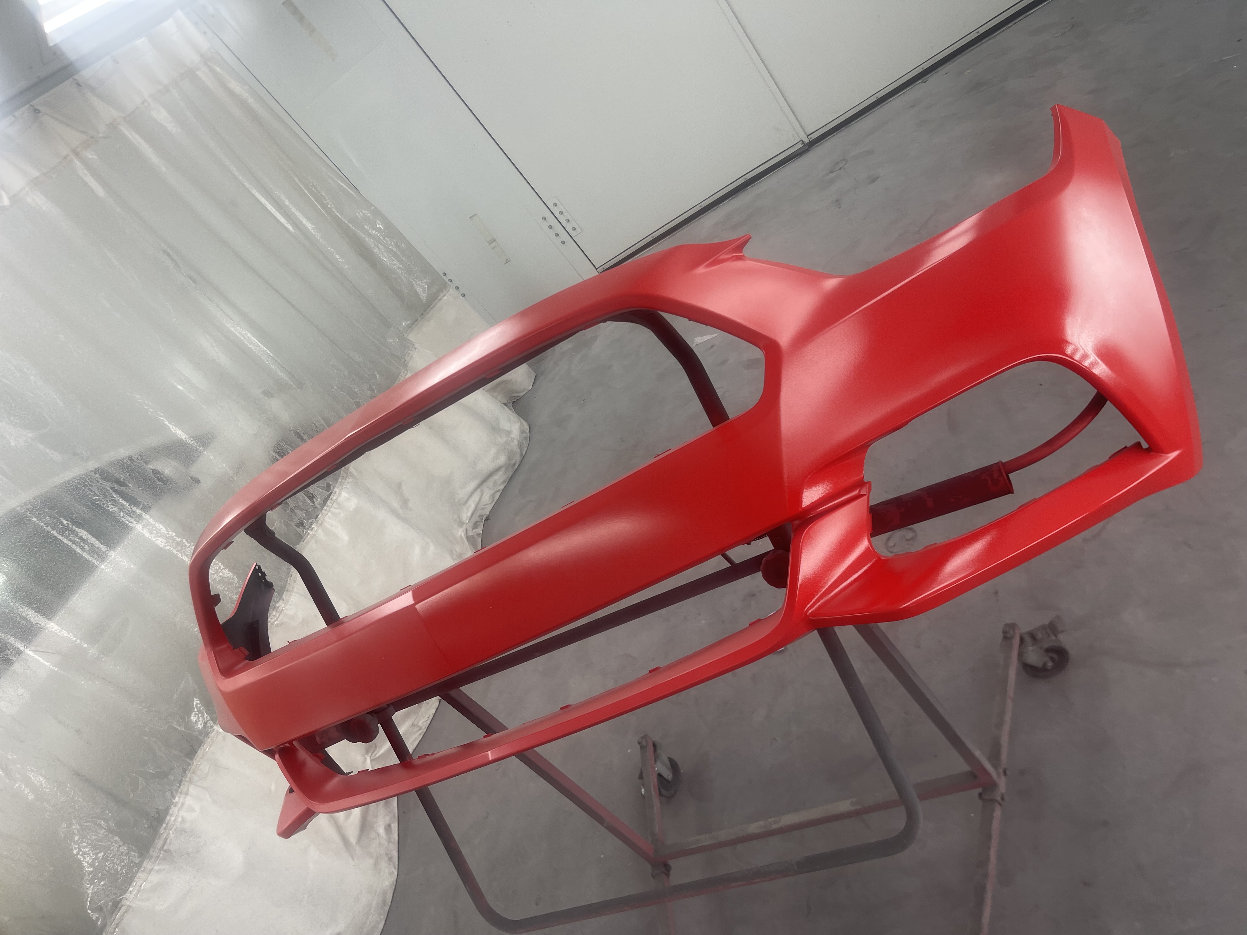 Red bumper paint repair