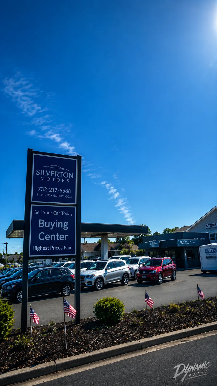 Silverton Motors dealership and roadside sign in Toms River, New Jersey