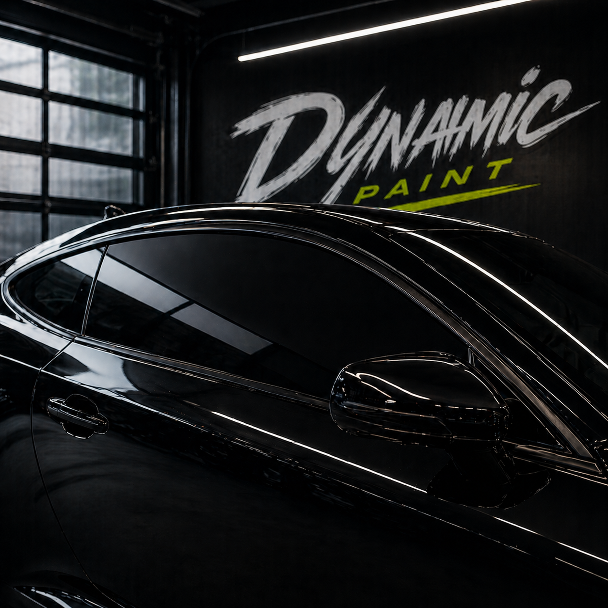 Window tint on black vehicle